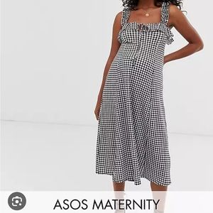 ASOS maternity gingham midi sundress dress